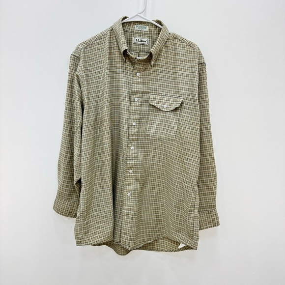 Vintage L.L. Bean 60% Cotton Made In The USA Mens single needle tailoring shirt - Picture 1 of 5